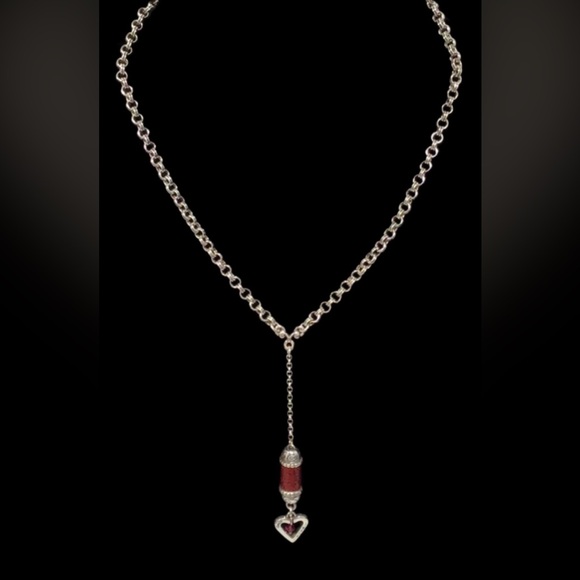 BRIGHTON Heart Song Red Hope Necklace with Sliding Cylinder - Picture 2 of 9